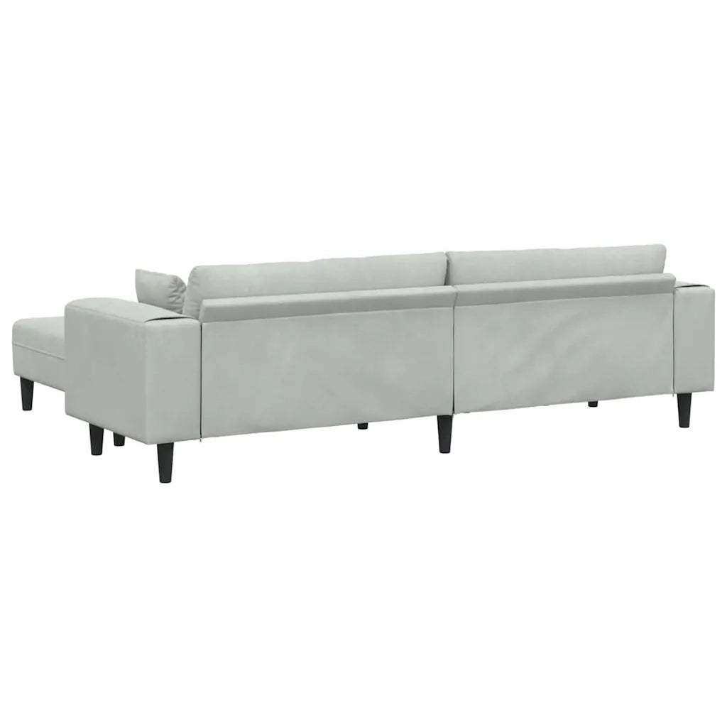 vidaXL Divano in Velluto 3 pcs Grigio chiaro 208 cm Velluto