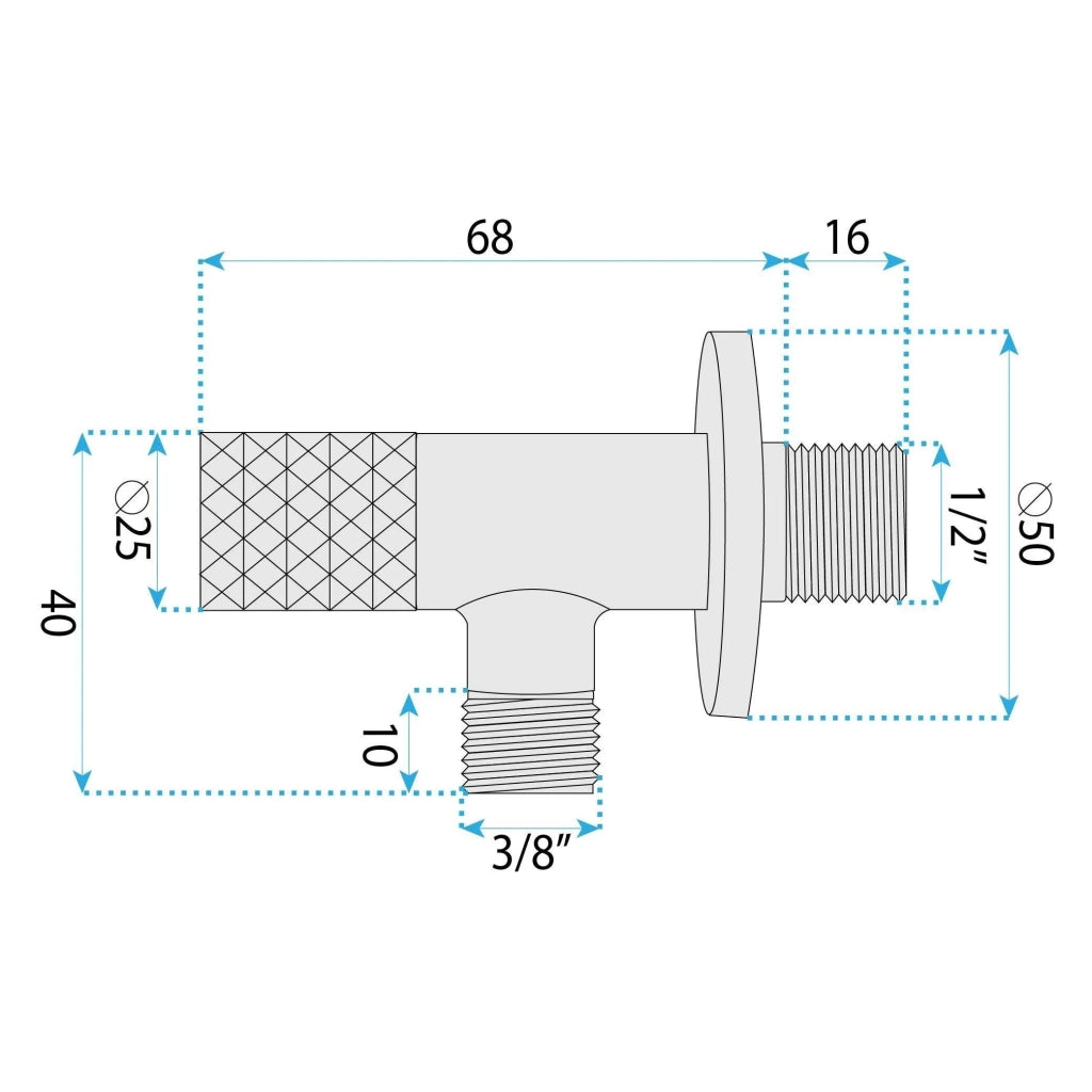Valvola Ad Angolo Diamond 03 1/2" X 3/8" Titan