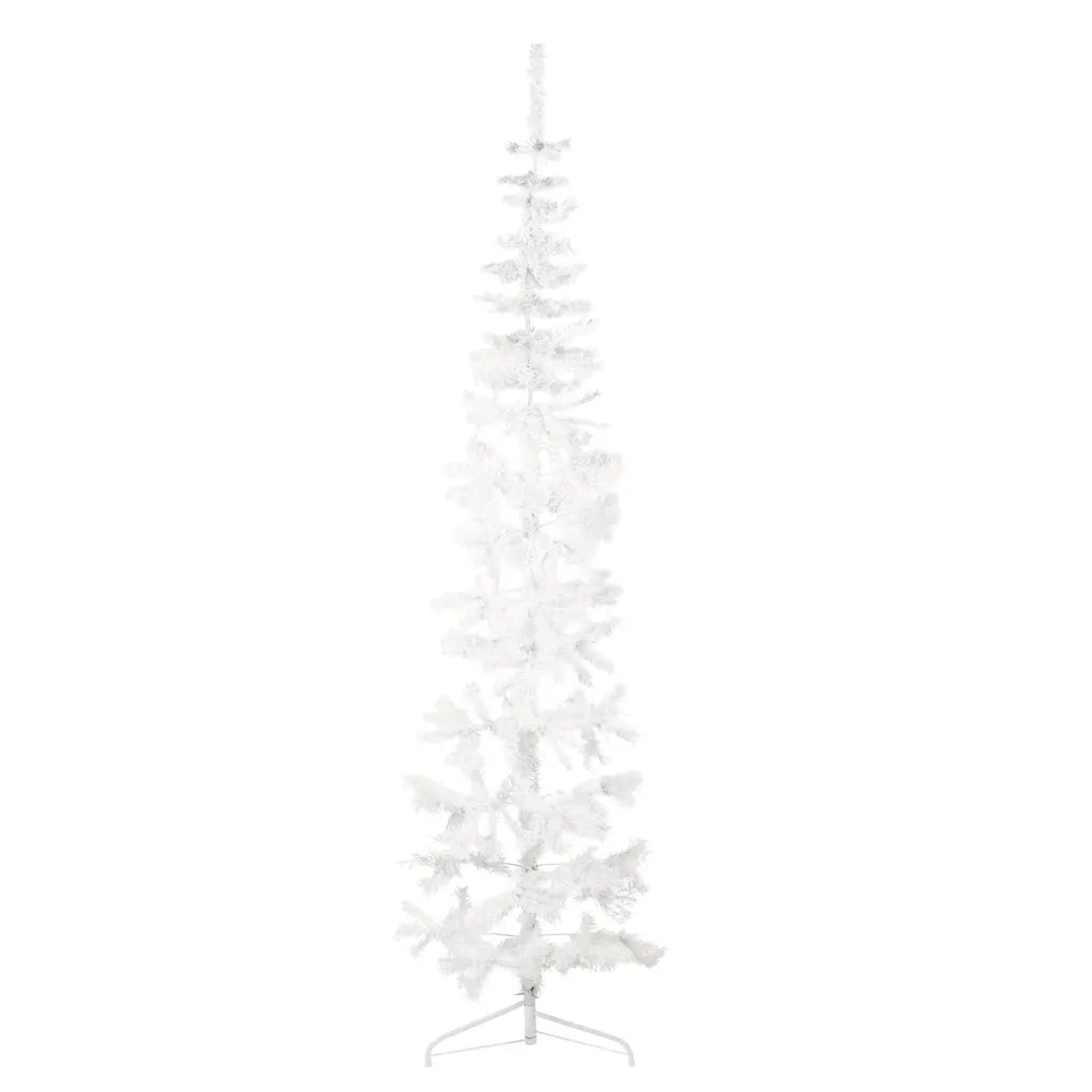 Albero Natale Artificiale Sottile a MetÃ  Supporto Bianco 240 cm