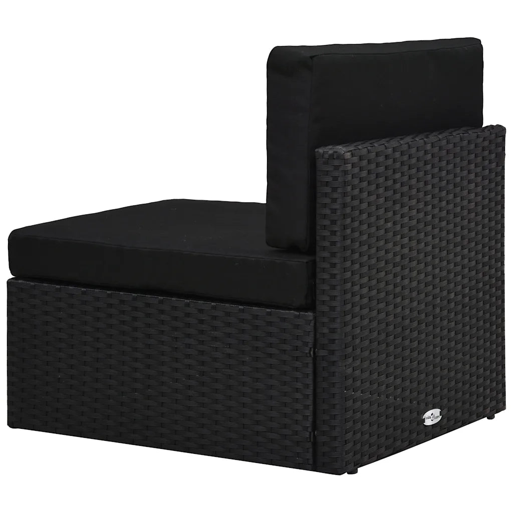 Salotto da Giardino-Set Divani da Giardino2 pz in Polyrattan Nero