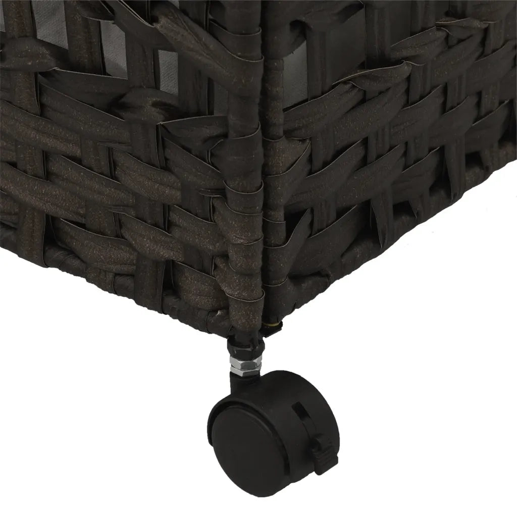 Cesto Portabiancheria Ruote Marrone Scuro 66x35x60 cm Rattan CFW5936662