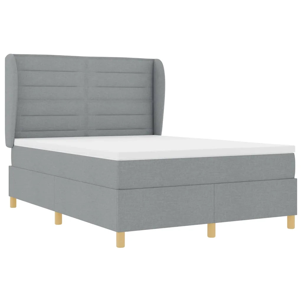 Letto a molle con materasso Grigio chiaro 200 x 160 cm Tessuto 3340697