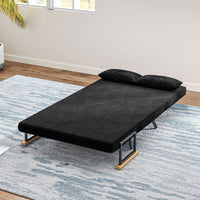 Divano Letto Schienale Regolabile 102x73x81 cm in Velluto Nero
