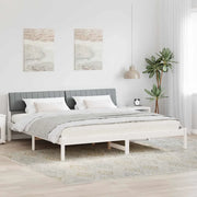 Struttura del Letto Bianco e grigio chiaro 200 x 200 cm 3394352