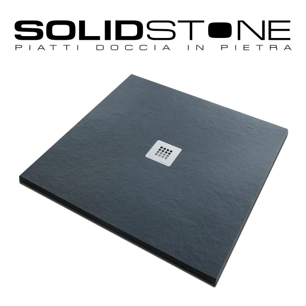 Piatto doccia in pietra SOLIDSTONE alto 2,8 cm - Antracite Grafite nero RAL 7016 - Misura: 70x220 x 2,8h