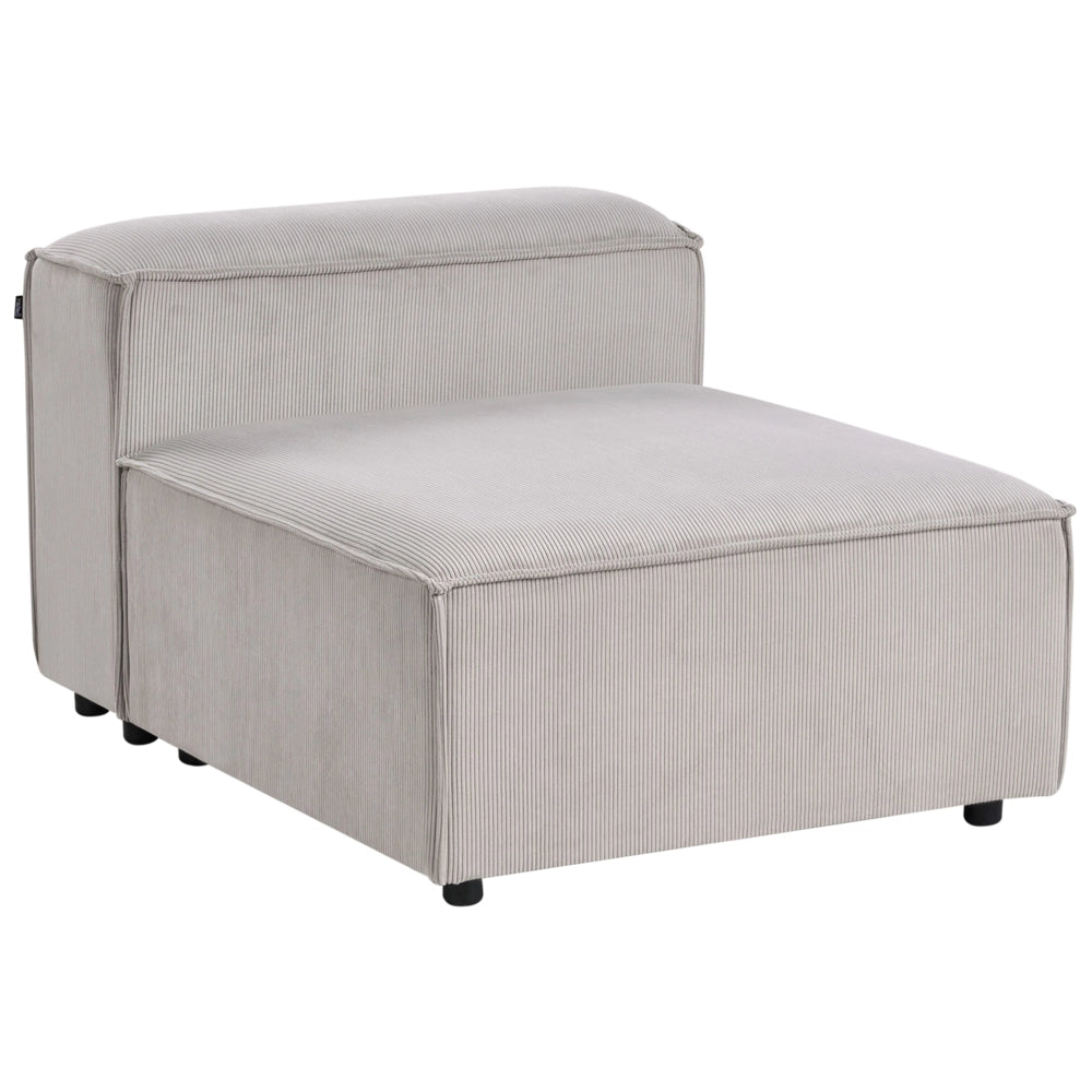 Poltrona imbottita componibile 1 posto velluto a coste tortora con gambe nere Stile moderno