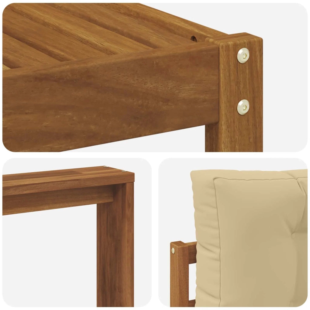 Set di divani da esterno con cuscino 8 pcs Naturale e Beige 3367306