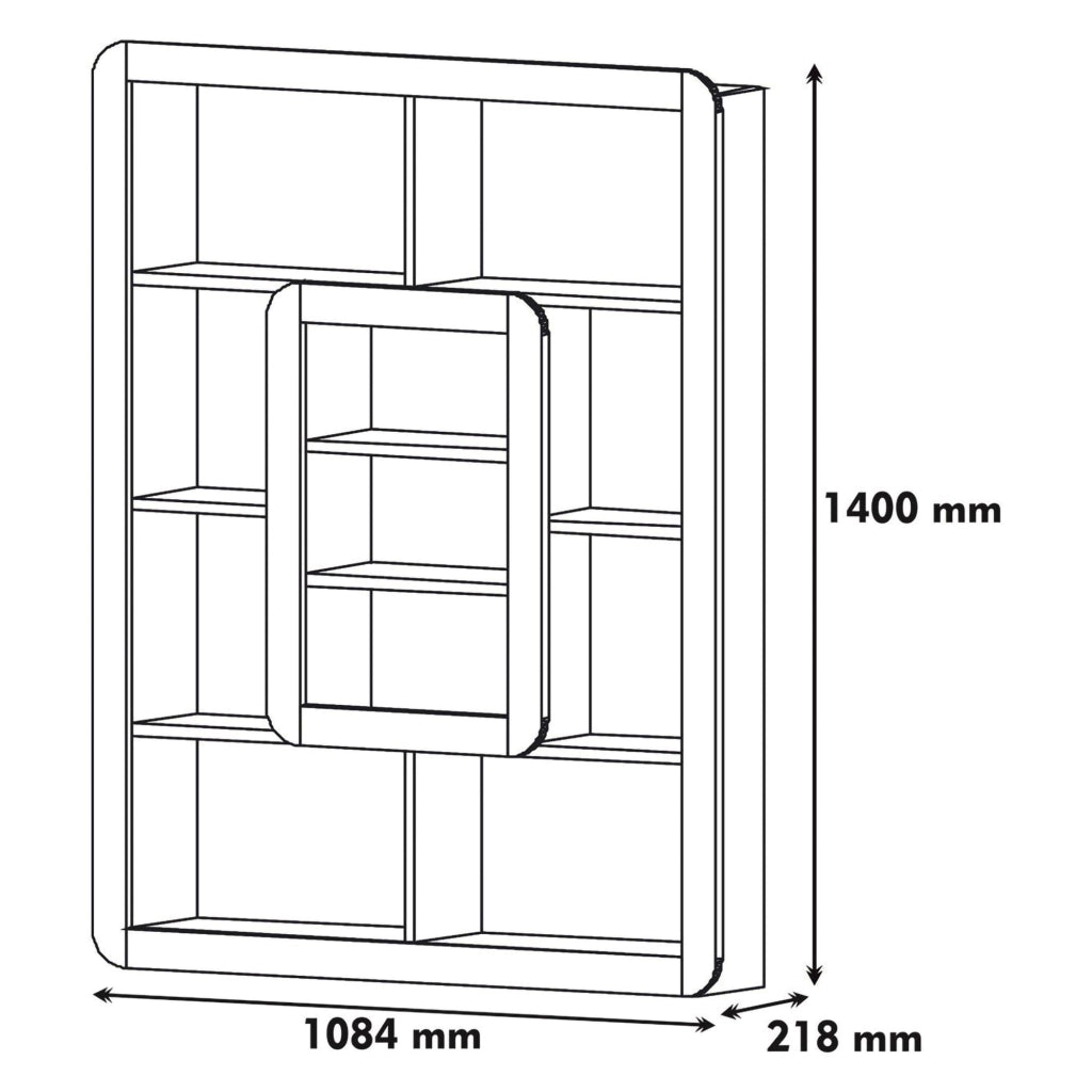 Biblioteca Caltrano, Libreria 8 Ripiani, 108x22x140h cm Marrone Noce