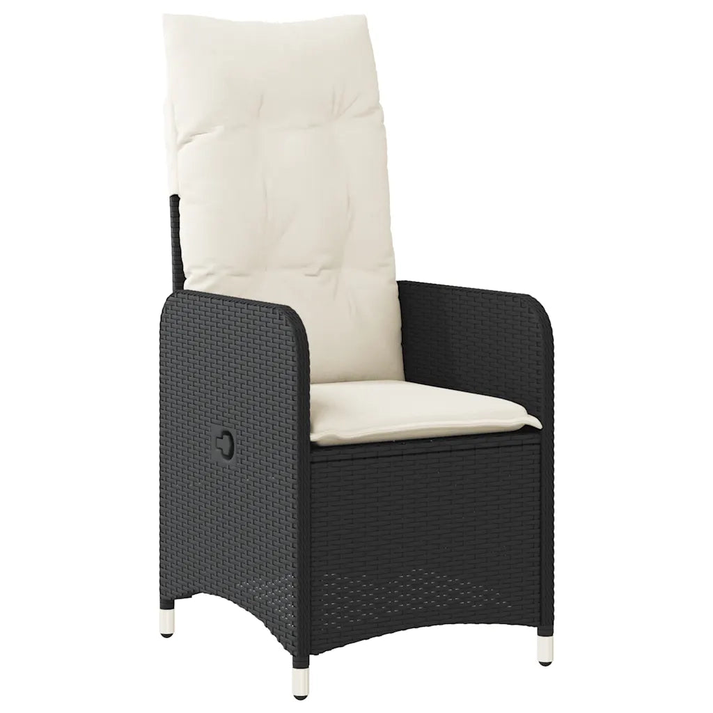 Set BistrÃ² da Giardino 5 pz con Cuscini in Polyrattan Nero