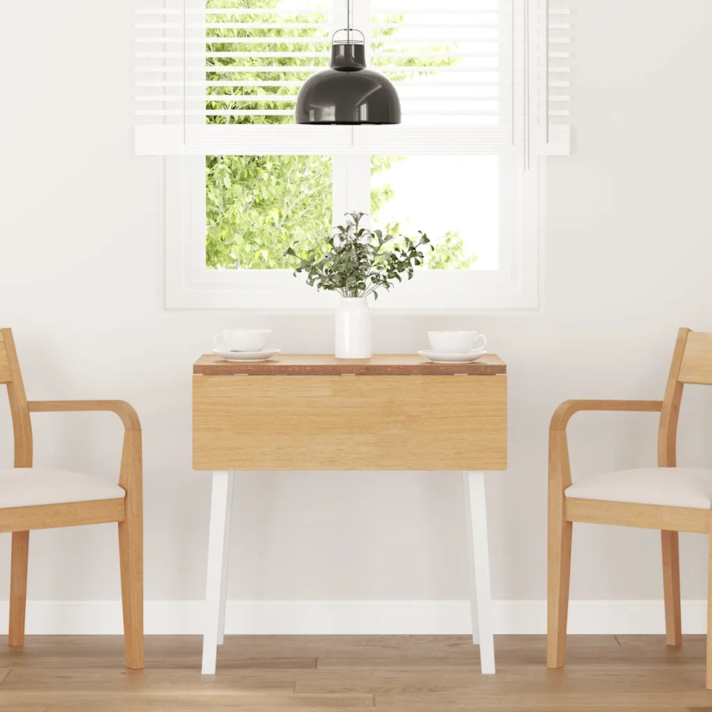 Tavolo da Pranzo Bianco in Legno Massello di Hevea