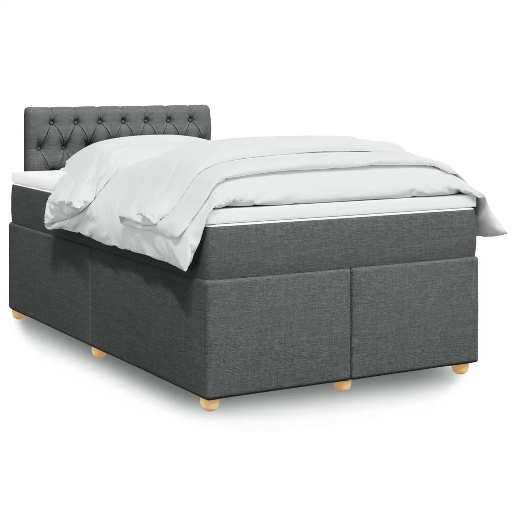 Giroletto a Molle con Materasso Grigio Scuro 120x200 cm Tessuto 3288955
