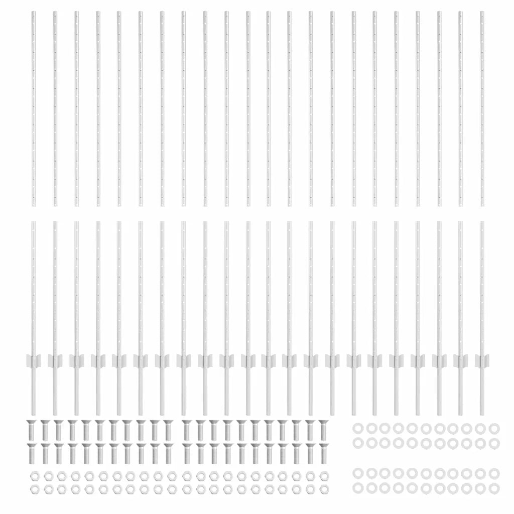 Palo della recinzione 22 pcs Argento 200 cm Acciaio 3335962