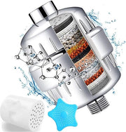 Filtro per doccia con 20 trappole e vitamina C per acqua dura - rimuove cloro e metalli pesanti - filtro intercambiabile