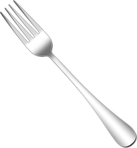 Forchette in acciaio inossidabile - 12 pezzi - argento - 20 cm