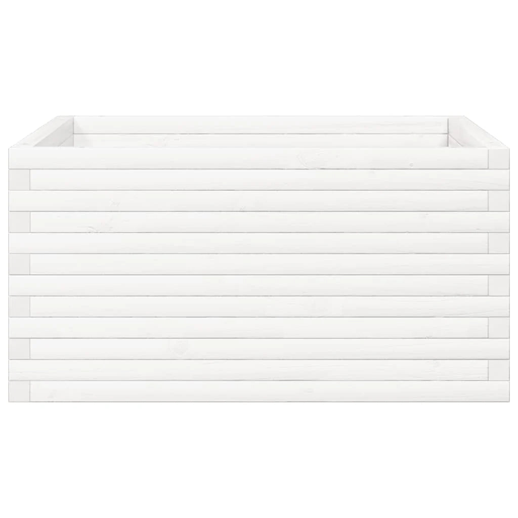 Fioriera rialzata per piante fiori terrazza giardino 90 x 90 x 46 cm legno di pino massiccio bianco 02_0038053