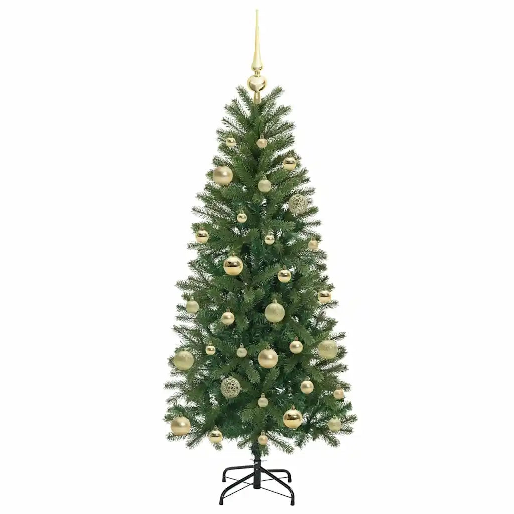 Albero di Natale | Decorazioni natalizie artificiale con 150 LED Verde 150 cm PE e PVC