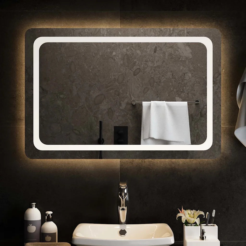 Specchio da Bagno con Luci LED-Specchio per Bagno 90x60 cm 572963
