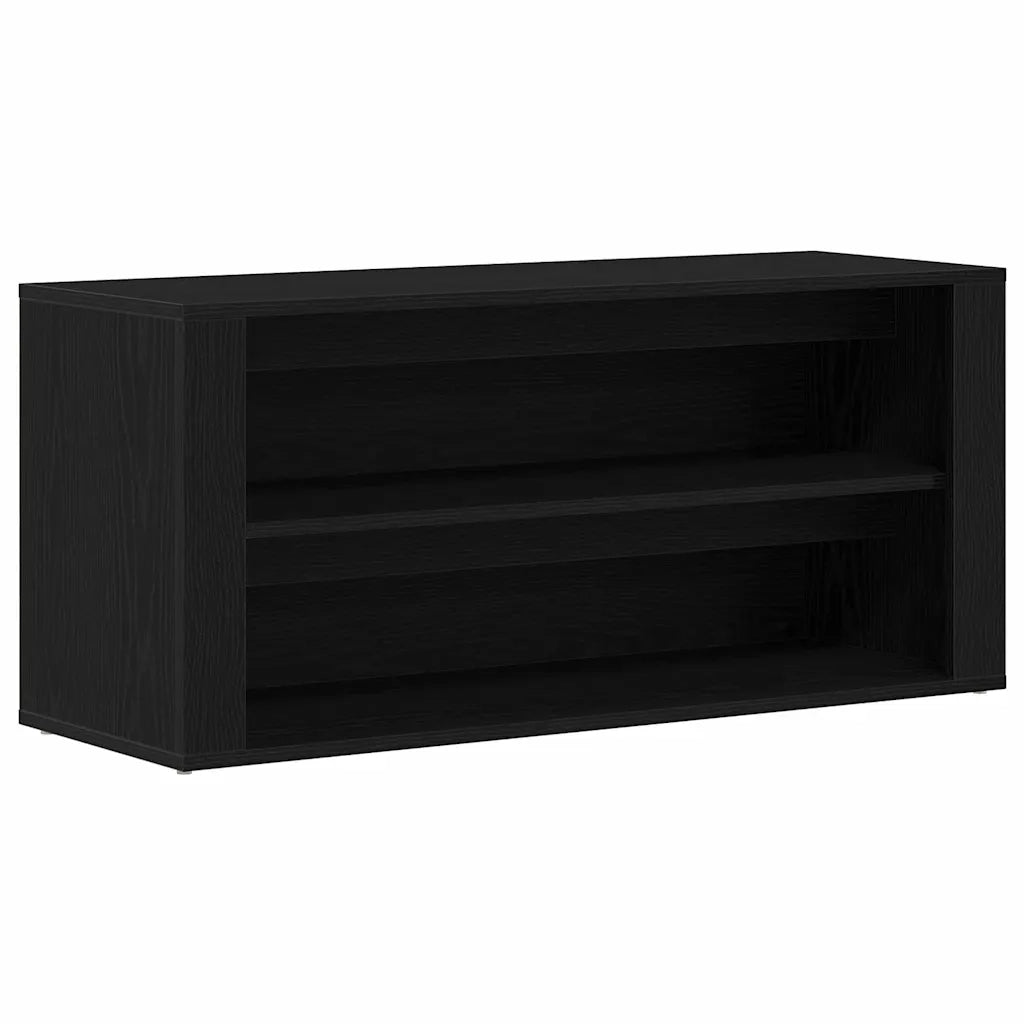 Panca-Sgabello Scarpiera Rovere Nero 100x35x45 cm in Legno di Argilla