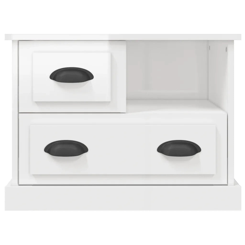 Comodino-Tavolino da notte Bianco Lucido 60x39x45 cm