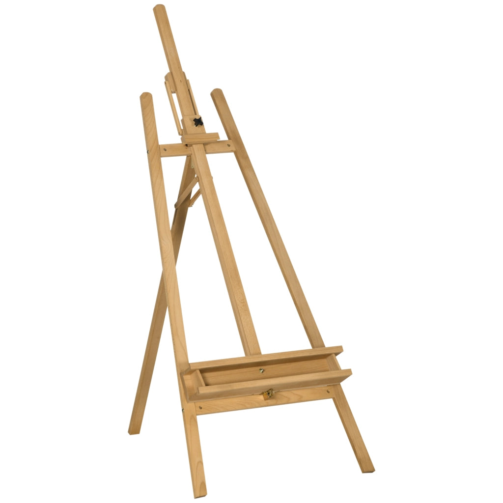 Cavalletto da Pittura in Legno Regolabile e Pieghevole ¨C zephmum ¨C 65x110x180-235 cm