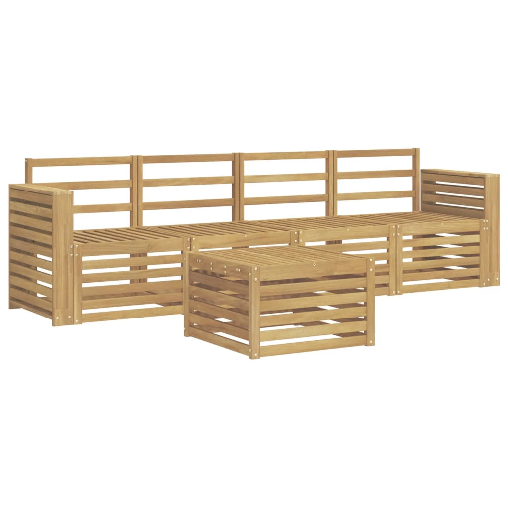 Set di divani da esterno 5 pcs Bianco Legno di Acacia Massello 3391359