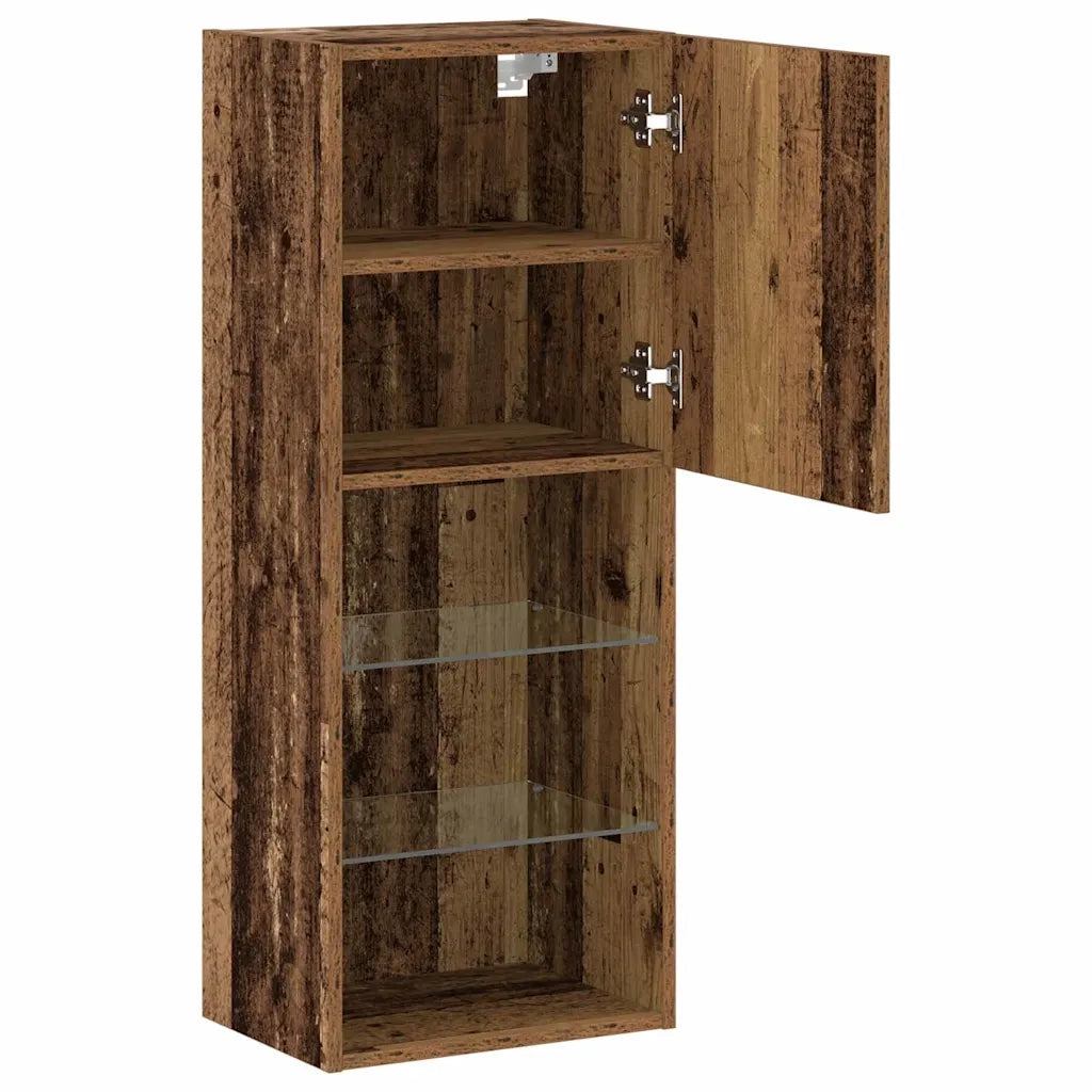 Set mobile TV | Armadietto TV | Mobile Porta TV con LED Legno vecchio 40,5 x 30 x 102 cm