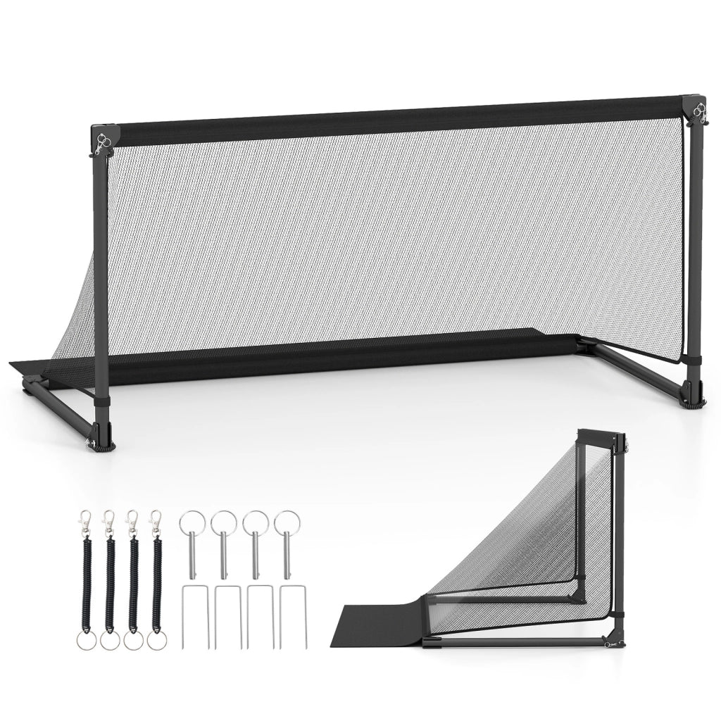 Porta da calcio per bambini in metallo con rete pieghevole, Porta calcio leggera per cortile spiaggia e giardino 6+ anni 150 x 71 x 76 cm