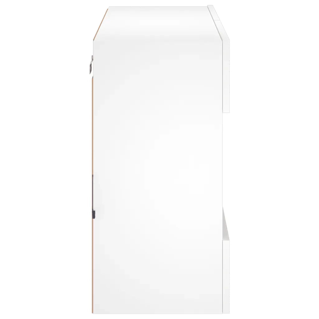 Mobile TV a Parete con Luci LED Bianco 78,5x30x60,5 cm 837099