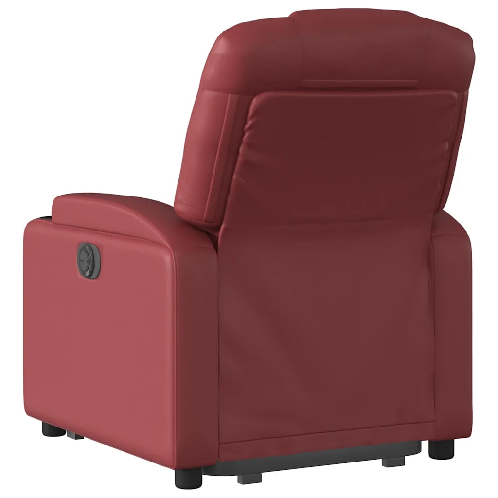 Poltrona Alzapersona Reclinabile Rosso Vino in Similpelle 3204448