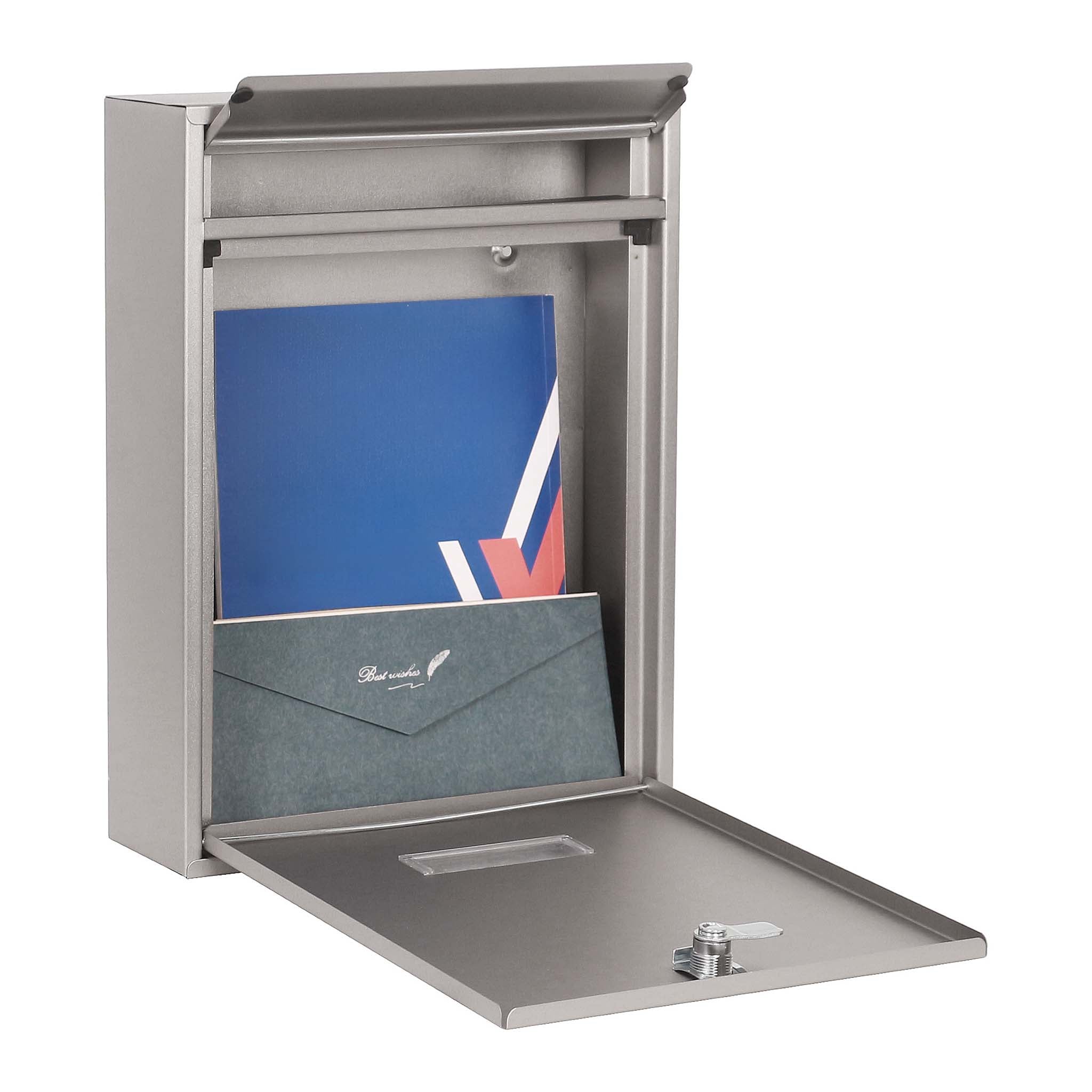 Cassetta postale singola V10 in acciaio inox con vetrino portanome