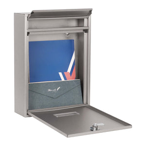 Cassetta postale singola V10 in acciaio inox con vetrino portanome