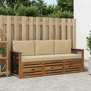 Set divani con cuscino 3 pcs Legno di Acacia Massello