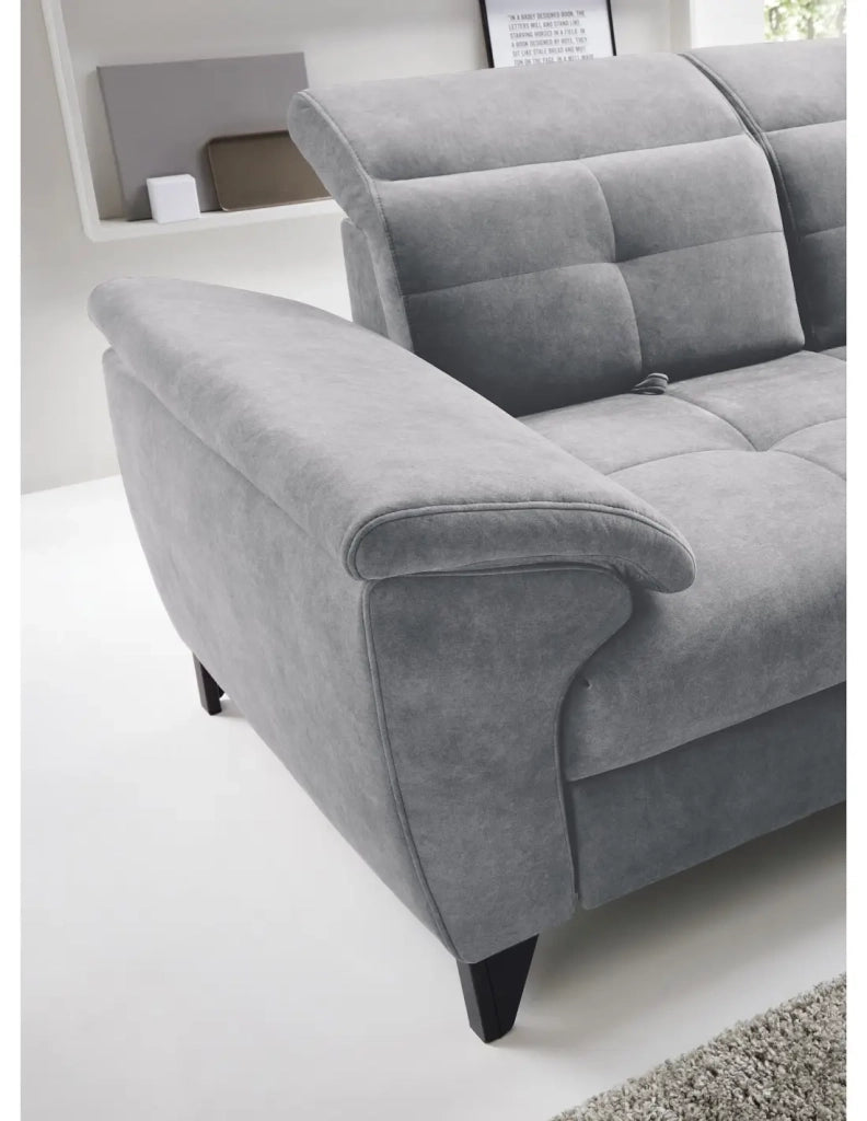 Divano ad angolo Grigio 5 posti angolo destro design moderno INFERNO