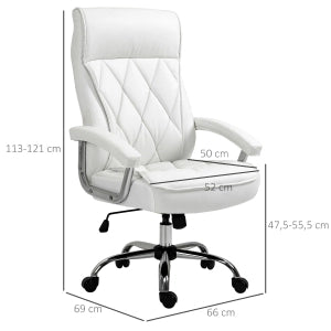 SEDIA UFFICIO regolabile in altezza 66x69x121 cm bianco metallo