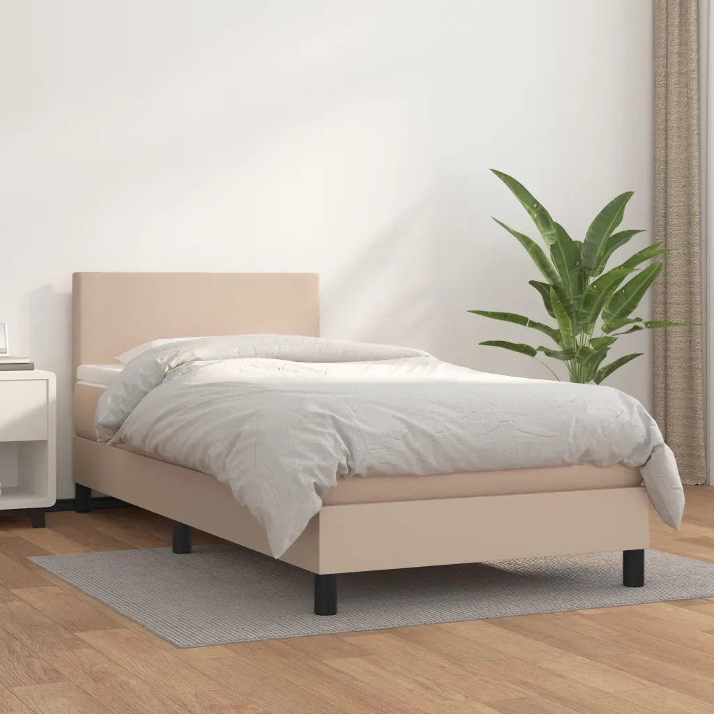 Giroletto a Molle con Materasso Cappuccino 90x190 cm Similpelle