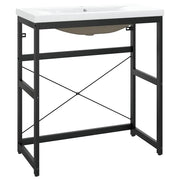 Telaio per Lavabo da Bagno con Lavabo Integrato Nero in Ferro CFW1568625