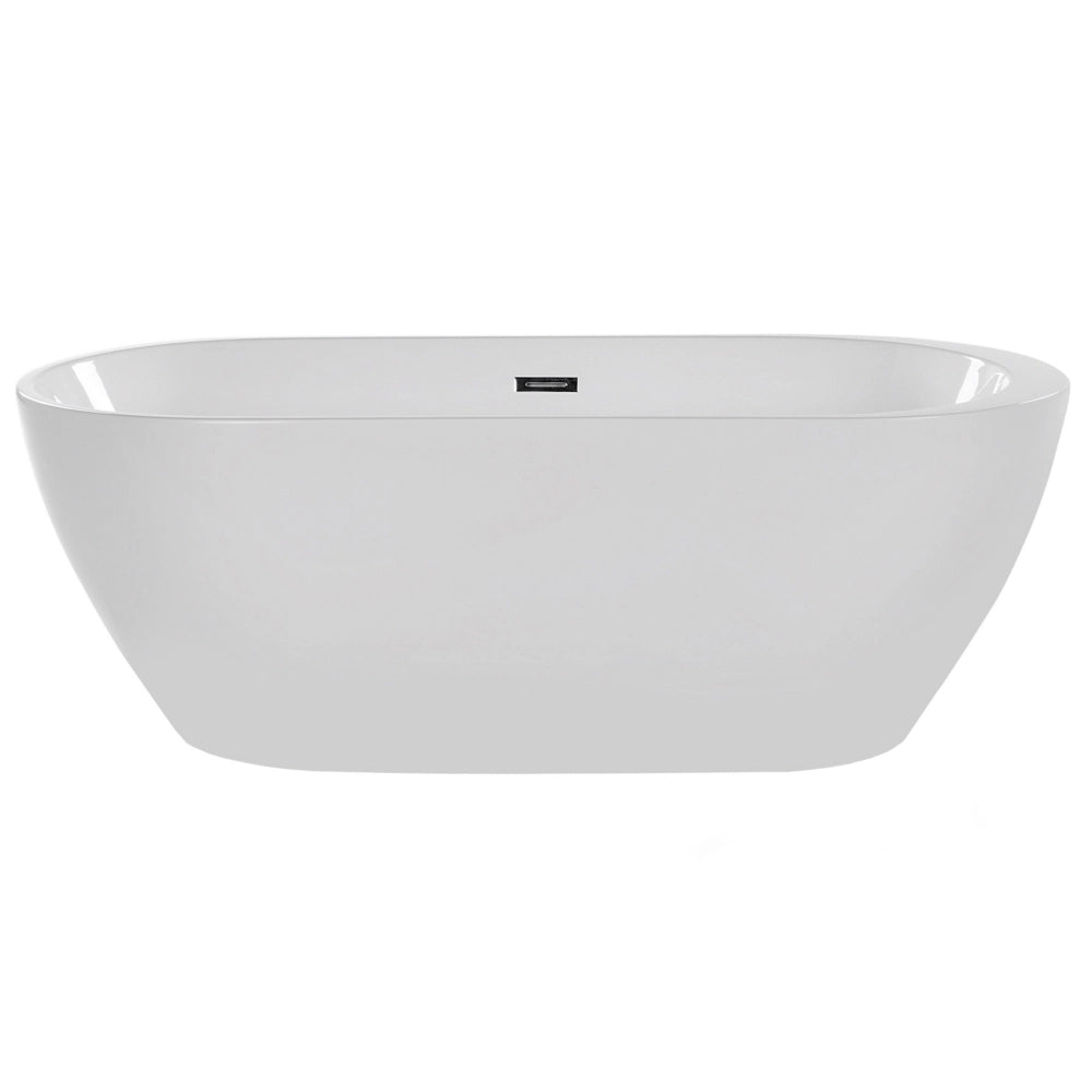 Bagno bianco con argento sanitario acrilico singolo 160 x 75 cm autoportante moderno