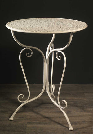 Tavolo da Giardino Ø60xh74 cm in Metallo Ragusa Avorio