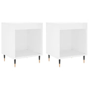 Set di 2 Comodini | Armadio da Notte | Mobiletto da notte Bianchi 40x35x50 cm in Legno Multistrato