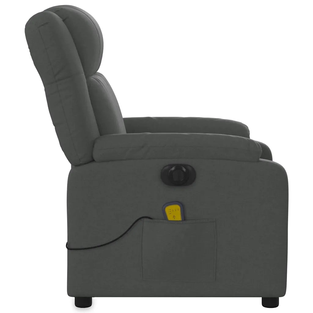 Poltrona Reclinabile Massaggio Elettrica Grigio Scuro Tessuto 3205191