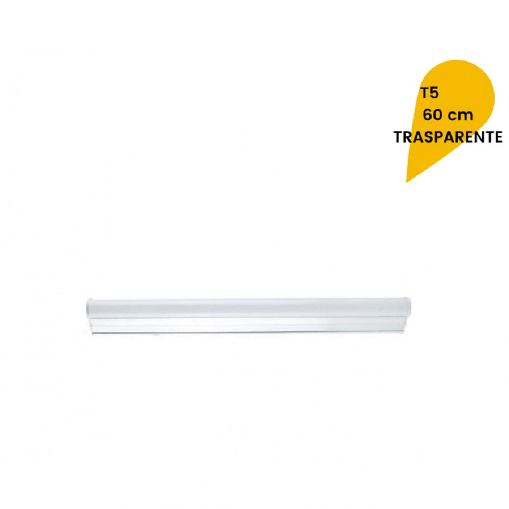 Trade Shop - Plafoniera Led Neon T5 Sottopensile Vetro Trasparente 12 Watt 60 Cm -