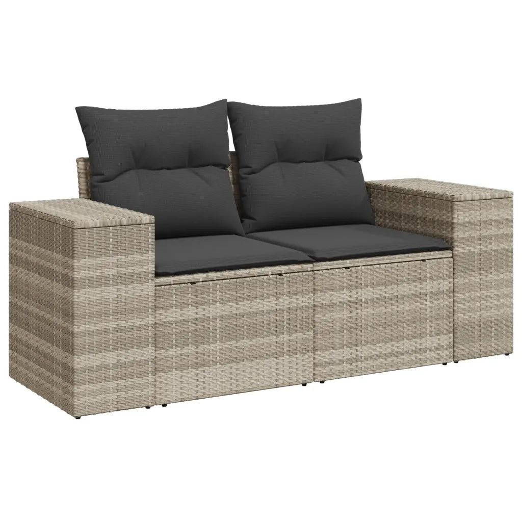 Set Divano da Giardino 6pz con Cuscini Grigio Chiaro Polyrattan 3269152