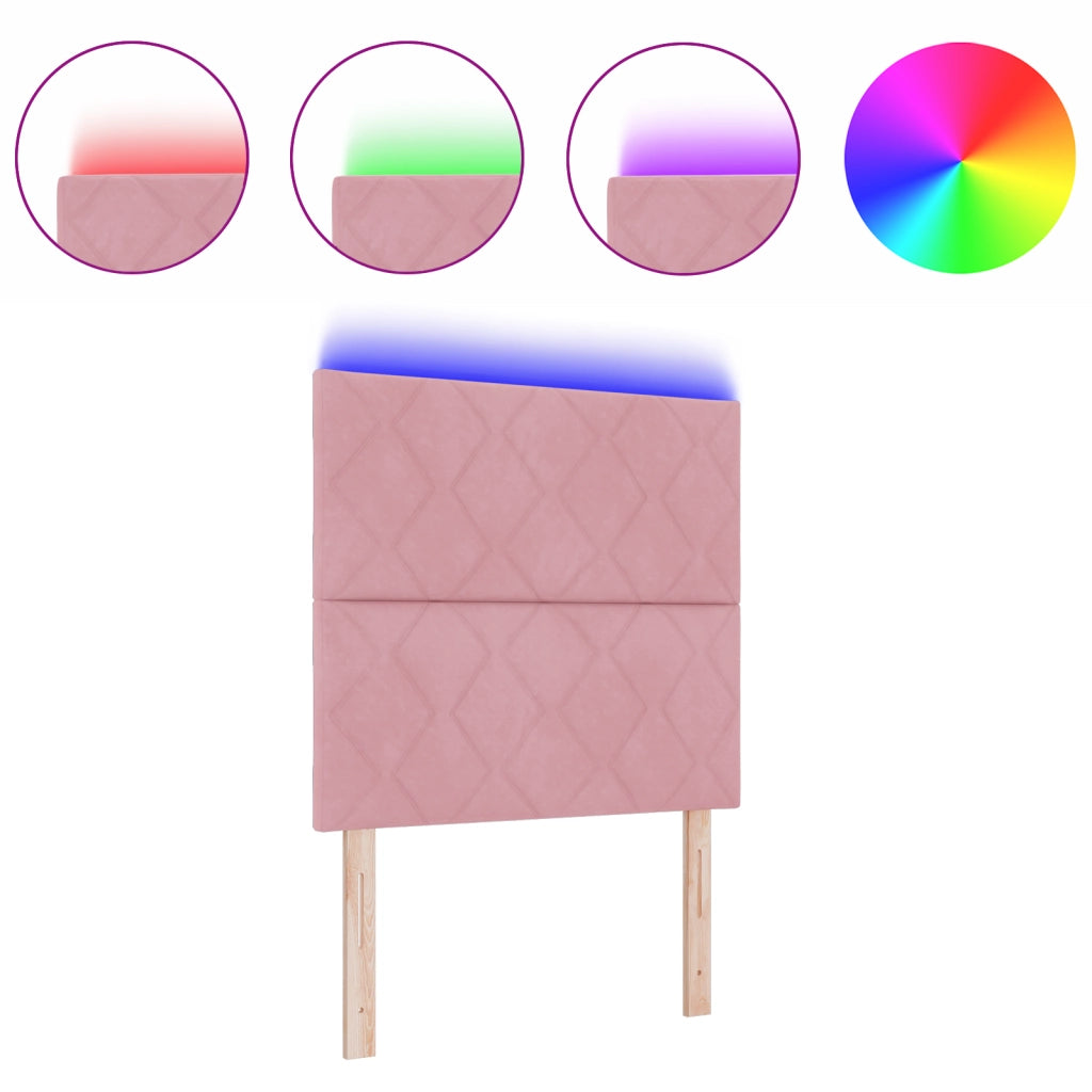 Testata Design a Blocchi di Diamante Rosa 90 cm in Velluto