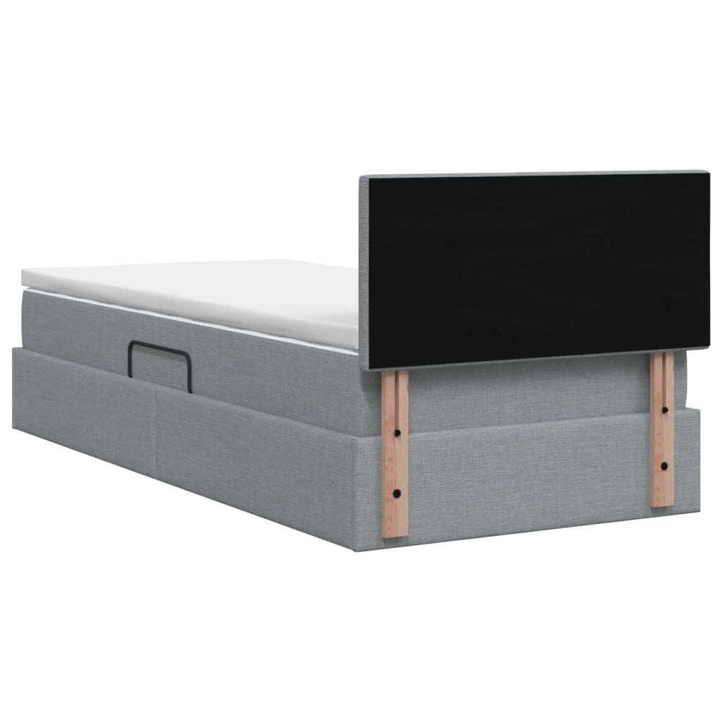 Letto con contenitore e materasso Grigio Chiaro 90 x 200 cm 3458595