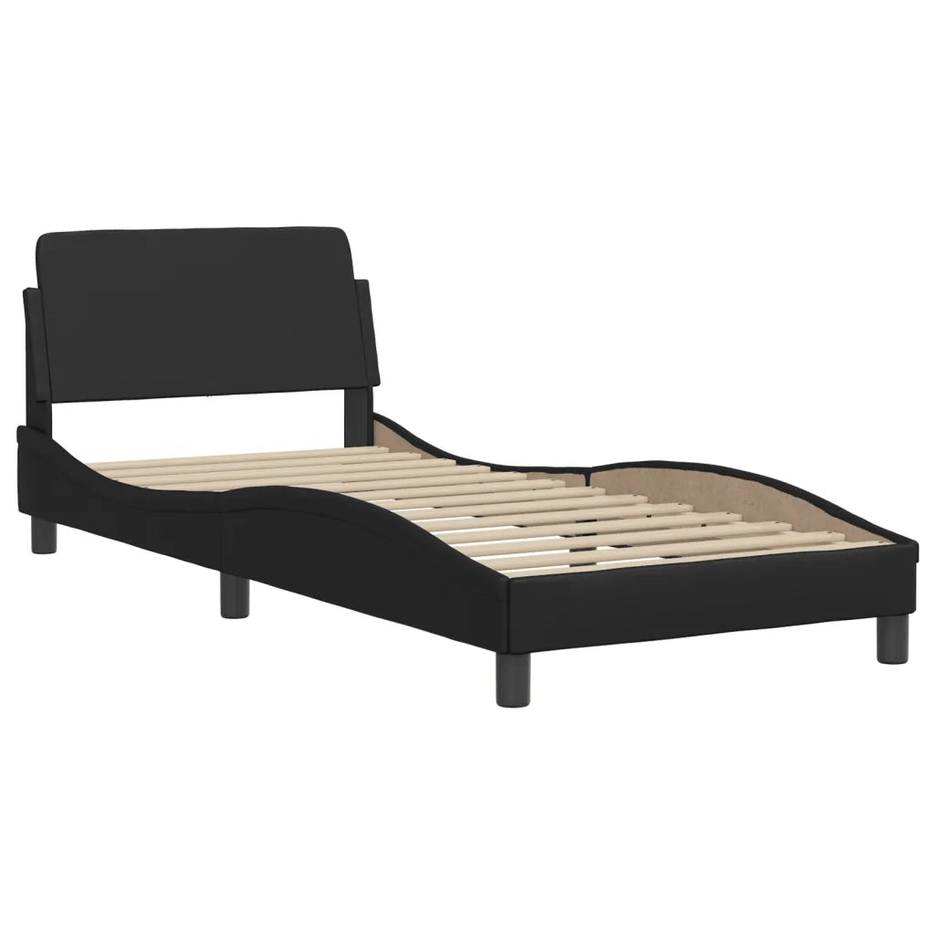 Giroletto con LED senza Materasso-Struttura Letto Hvar Nero 90x190 cm