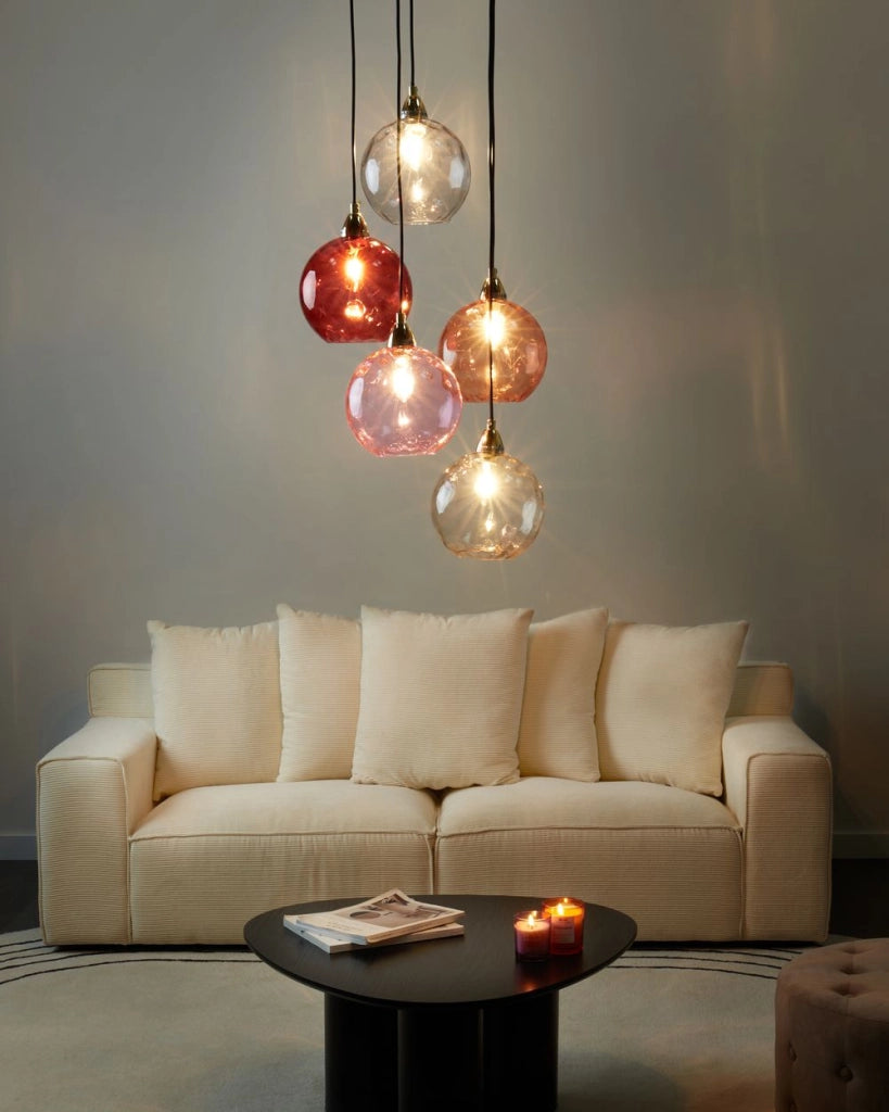 Lampada a sospensione in metallo rosso ferro vetro a sospensione Luce moderna Glam Illuminazione Soggiorno Sala da pranzo Camera da letto
