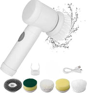 Spinscrubber elettrico 5 in 1 - pennello di pulizia manuale con 5 teste intercambiabili, ricaricabile via USB, portatile, risparmia tempo, ideale per muri, piastrelle, pavimenti e vasca da bagno