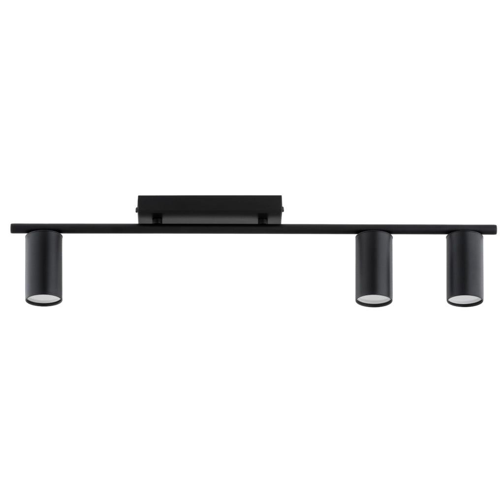 Lampada plafoniera moderna nera barra 68cm 3xGU10 Alfa