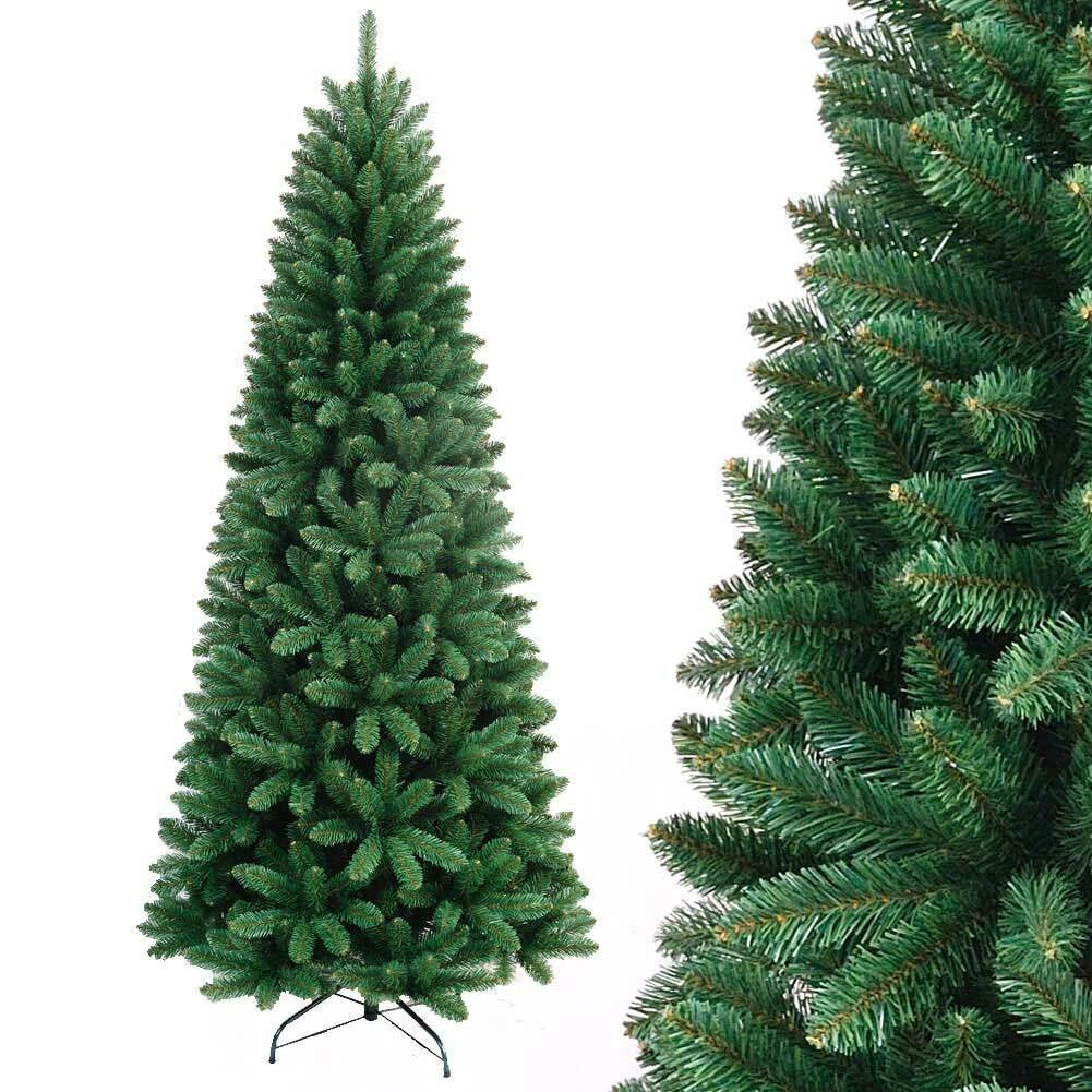 Albero Di Natale SLIM Pino Dei Sogni Verde Altezza 120 cm Base a Croce 295 Rami