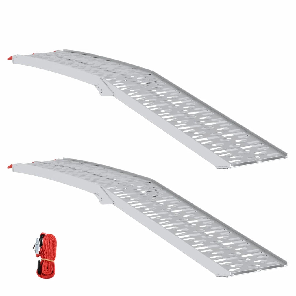 Rampe per Moto Pieghevoli 340 kg per rampa 2 pcs Argento 42021086